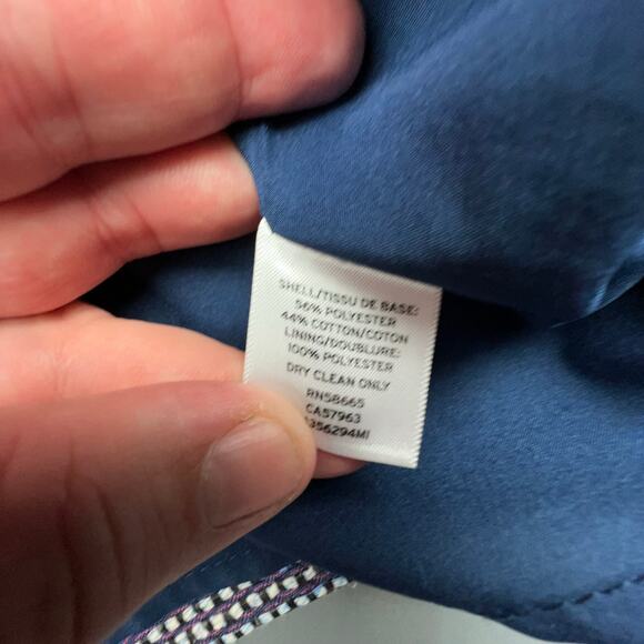 Halogen Skirt Navy White Tweed Zip Front Pockets Textured Lined 10 Career - Picture 7 of 7